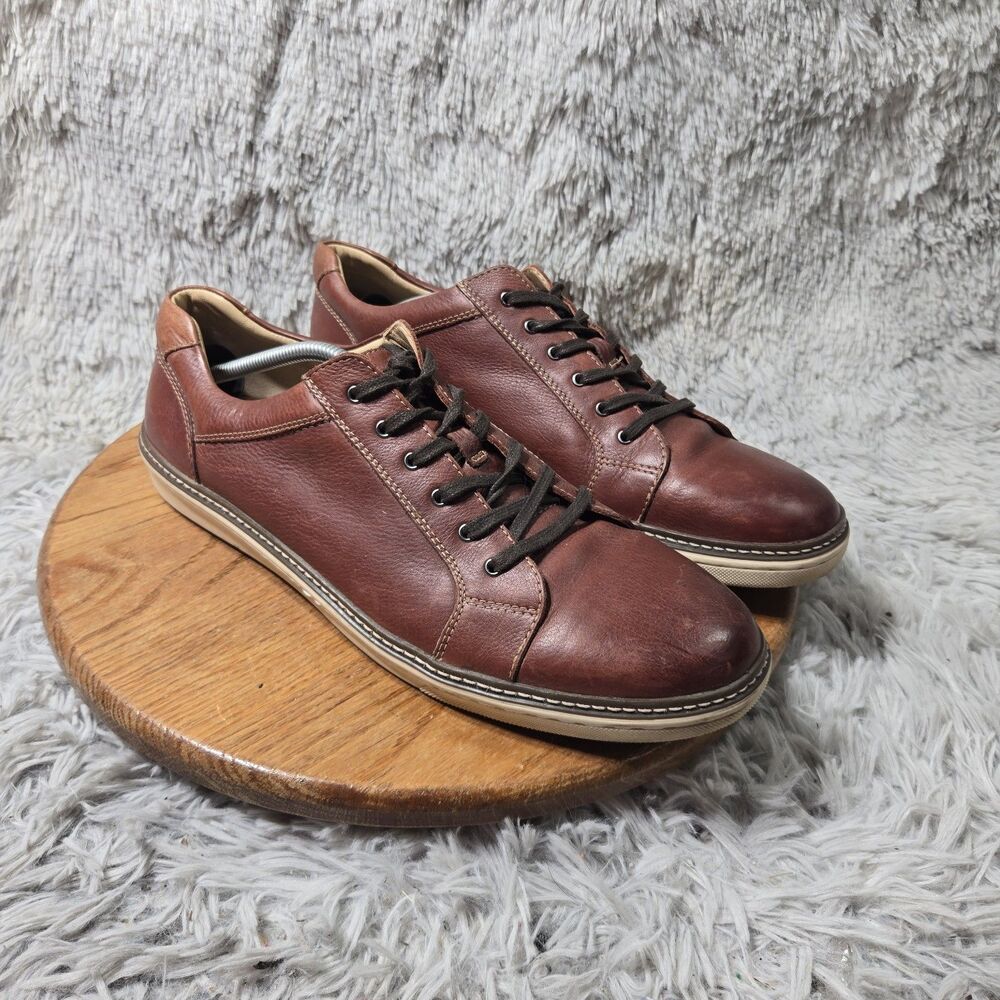 Johnston Murphy Mens McGuffey Lace Toe Leather Sneaker Dark Brown Size 13M